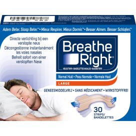 Breathe Right Neusstrips Normale Huid - Large 30ST - Tegen snurken