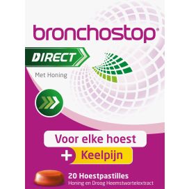 Bronchostop Direct - Hoestpastilles - Met honing – 20 stuks