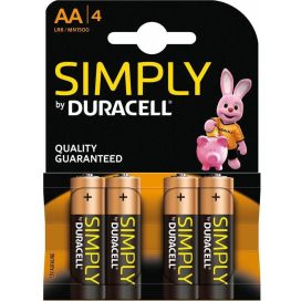 DURACELL BATTERIJ SIMPLY AA - PER 4