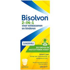 Bisolvon 2-in-1 Suikervrije Hoestdrank Bij Droge En Vastzittende hoest 120 ML