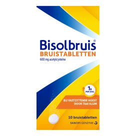 Bisolvon Bisolbruis 600 mg Acetylcysteïne 10 bruistabletten