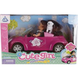 AUTO MET CUTE GIRL EN HONDJE