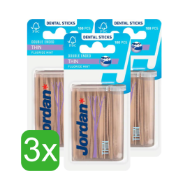 Jordan Double Ended Thin Tandenstokers 3 x 100 Stuks