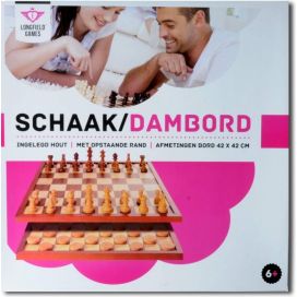 SCHAAK/DAM BORD 42CM IN LUXE DOOS